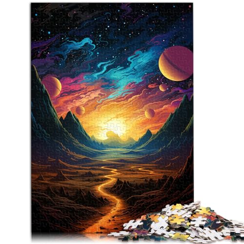 Puzzlespiel Fantasy-Nachtansicht Puzzle 1000 Teile Holzpuzzle Spaß für Aktivitäten zu Hause, Geburtstagsgeschenk, Reisegeschenk, 1000 Teile (50 x 75 cm) von LGNBTGM