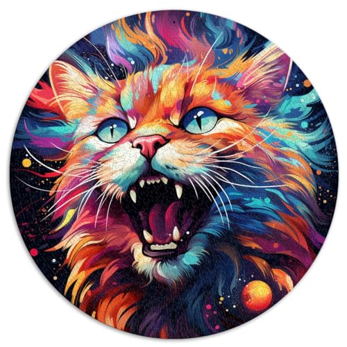 Puzzlespiel Katze im Weltraumpuzzle 1000 Teile Puzzle für Erwachsene 67,5x67,5cm Entspannungspuzzlespiele-Denkspiel-Geschenk für und von LGNBTGM