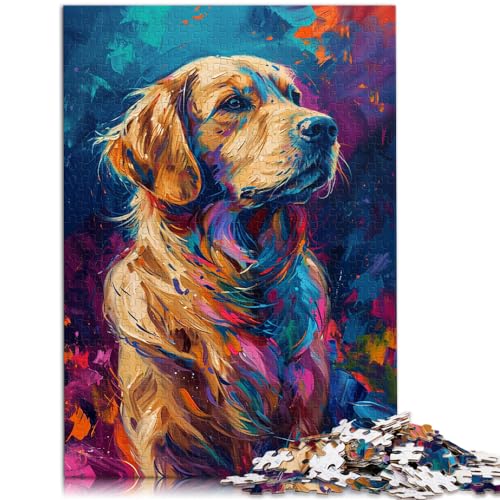 Puzzlespiel Retro Golden Retriever 1000 Teile Puzzle für Erwachsene Holzpuzzle Familienaktivität Puzzle Lernspiele 1000 Teile (50x75cm) von LGNBTGM