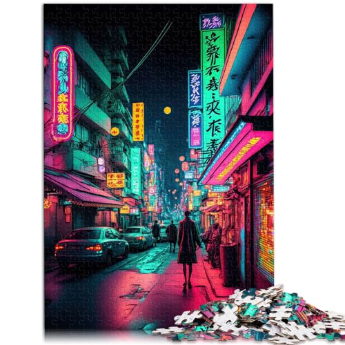 Puzzlespiel Tokyo Neon 500 Teile Puzzle Holzpuzzle Spielzeug Puzzle Lernspiele Stressabbau Puzzle 500 Teile (38 x 52 cm) von LGNBTGM