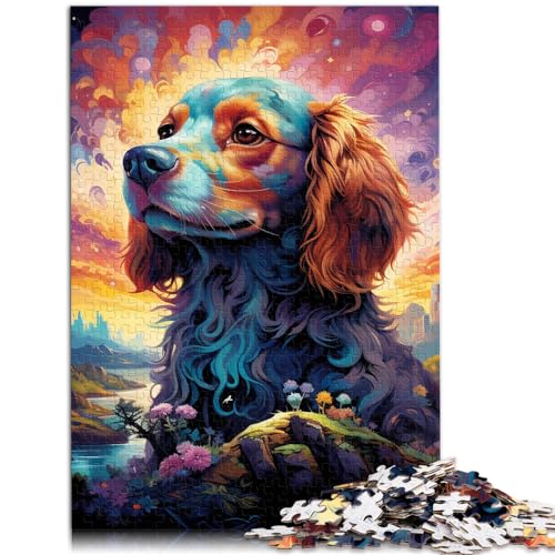 Puzzlespiele, farbenfroher Kunsthund für Erwachsene, 1000-teiliges Puzzle aus Holz, anspruchsvolles, unterhaltsames Spiel für die ganze Familie, 1000 Teile (50 x 75 cm) von LGNBTGM