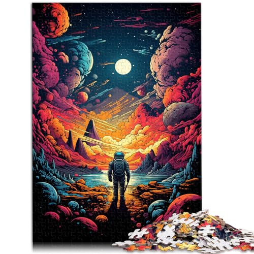 Puzzlespiele Bunte Psychedelik für abenteuerlustige Astronauten. 1000-teiliges Puzzle für Erwachsene. Holzpuzzle als Geschenk für Freunde und Familie. 1000 Teile (50 x 75 cm) von LGNBTGM