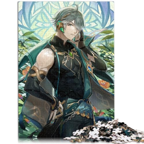 Puzzlespiele Genshin Impact Alhaitham 1000-teiliges Puzzle aus Holz, jedes Teil ist einzigartig – anspruchsvolles, unterhaltsames Spiel für die ganze Familie, 1000 Teile (50 x 75 cm) von LGNBTGM