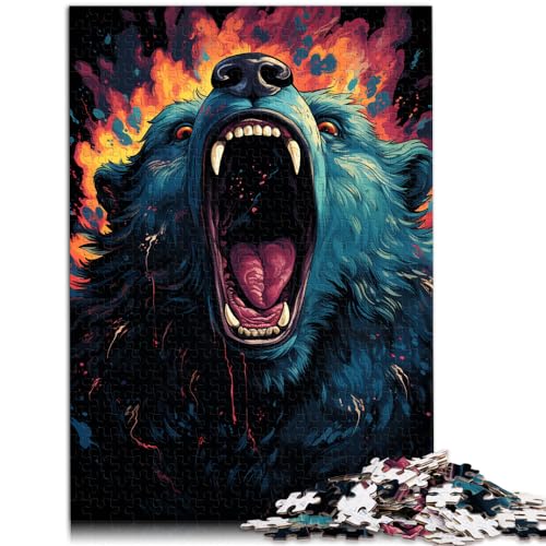 Puzzlespielzeug Bunte Psychedelia der mutierten Bären 1000 Teile Puzzle für Erwachsene Holzpuzzle Heimdekoration Puzzlespielzeug 1000 Teile (50 x 75 cm) von LGNBTGM