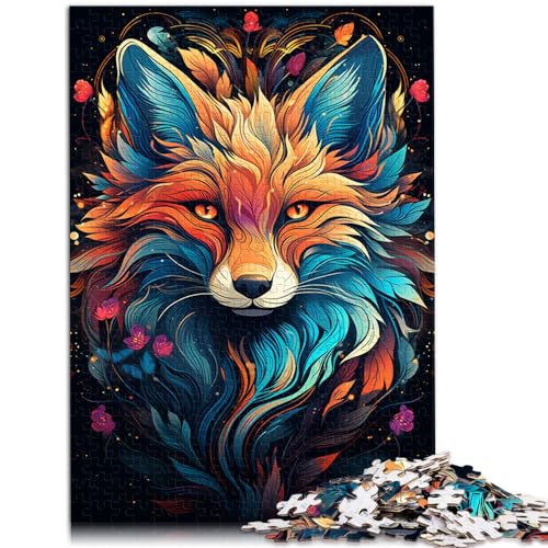 Spiel-Geschenk-Puzzle, Bunter Psychedelischer Fantasy-Fuchs für Erwachsene, 1000-teiliges Puzzle, Holzpuzzle für Familienspaß und Spieleabend, 1000 Teile (50 x 75 cm) von LGNBTGM