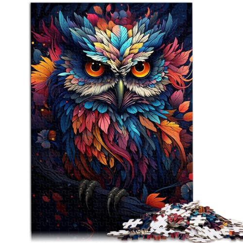 Spiel-Geschenk-Puzzle, Bunte Eule, 1000 Puzzles für Erwachsene, Holz-Puzzle-Spielzeug, Puzzles, Lernspiele, Stressabbau-Puzzles, 1000 Teile (50 x 75 cm) von LGNBTGM