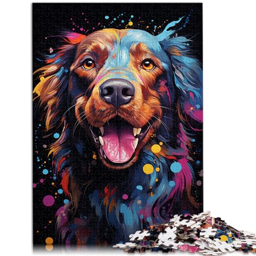 Spiel-Geschenk-Puzzle, farbenfroh, psychedelisch für Hunde, Puzzle 1000 Teile aus Holz, anspruchsvoll, Aber unterhaltsam und humorvoll, 1000 Teile (50 x 75 cm) von LGNBTGM