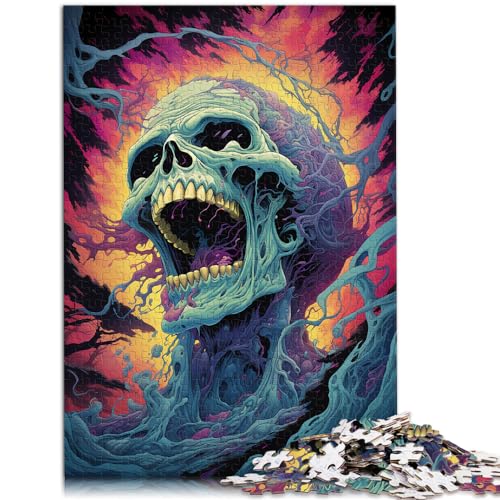 Spiel-Geschenk-Puzzle, farbenfroher Psychedelischer Totenkopf, 1000 Teile, Puzzle aus Holz, lustige Aktivitäten zu Hause, Geburtstagsgeschenk, Reisegeschenke, 1000 Teile (50 x 75 cm) von LGNBTGM