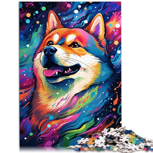 Spiel-Geschenk-Puzzle „Die farbenfrohe Psychedelie von Galaxy Shiba Inu“ 1000-teiliges Puzzle für Erwachsene aus Holz, tolles Geschenk für 1000 Teile (50 x 75 cm) von LGNBTGM