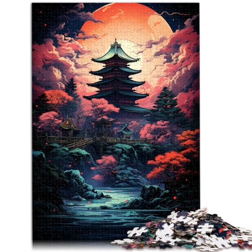 Spielgeschenk Puzzle Fantasie Japanische Pagode 1000 Teile Puzzle Erwachsene Puzzle Geschenke Holzpuzzle Dekomprimieren Intellektuelles Lernspielzeug 1000 Teile (50x75cm) von LGNBTGM