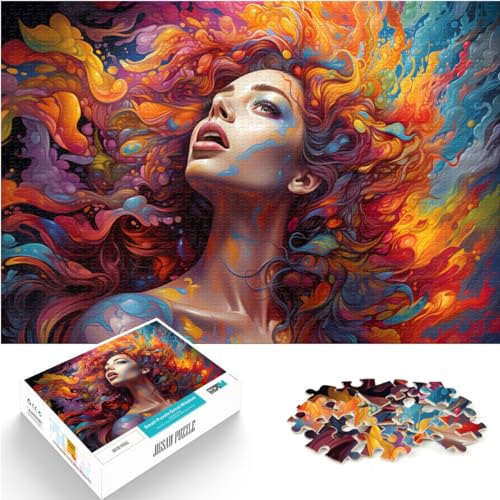 Spielzeug-Puzzle, Fantasie, Bunte Frau, 1000 Teile, Puzzle aus Holz, jedes Teil ist einzigartig – anspruchsvolles, unterhaltsames Spiel für die ganze Familie, 1000 Teile (50 x 75 cm) von LGNBTGM