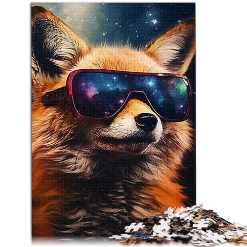 Spielzeug-Puzzle, Sonnenbrille, Fuchs, 1000 Teile, Puzzle, Holzpuzzle, Spielzeug-Puzzle, Lernspiele, Stressabbau-Puzzle, 1000 Teile (50 x 75 cm) von LGNBTGM