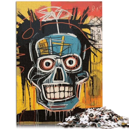 Spielzeug-Puzzle, Totenkopf im Basquiat-Stil für Erwachsene, 1000-teiliges Puzzle, Lernspiele, Holzpuzzle, dekomprimierendes geistiges Lernspielzeug, 1000 Teile (50 x 75 cm) von LGNBTGM