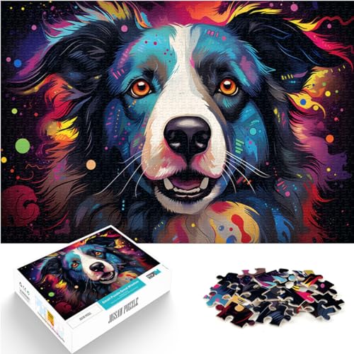 Spielzeug-Puzzle, Bunte Hundekunst, 1000 Teile, Puzzle aus Holz, Spielzeug-Puzzle, Lernspiele, Stressabbau-Puzzle, 1000 Teile (50 x 75 cm) von LGNBTGM