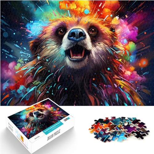 Spielzeug-Puzzle, Bunte Psychedelie der Geistertiere, 1000 Teile, Puzzle, Geschenke, Holzpuzzle, dekomprimierendes geistiges Lernspielzeug, 1000 Teile (50 x 75 cm) von LGNBTGM