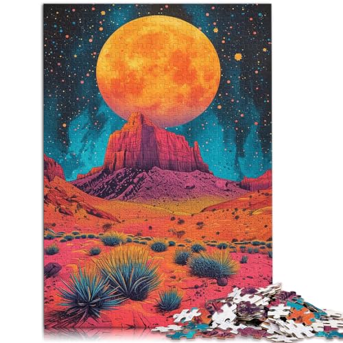 Spielzeug-Puzzle, farbenfroh, psychedelisch, Uluru, farbenfroher Realismus, lustiges Puzzle für Erwachsene, 1000-teiliges Holzpuzzle, Denkspiel, 1000 Teile (50 x 75 cm) von LGNBTGM