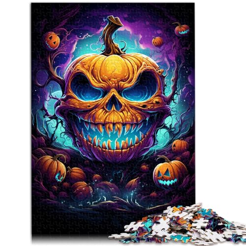 Spielzeug-Puzzle, farbenfrohe psychedelische Zeichnung eines Kürbis-Puzzles, 500 Teile für Erwachsene, Holzpuzzle, Heimdekorations-Puzzle, 500 Teile (38 x 52 cm) von LGNBTGM
