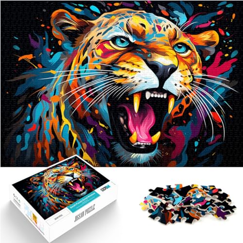 Spielzeug-Puzzle, farbenfrohes Fantasie-Leoparden-Puzzle, 300-teiliges Holzpuzzle, Spaß für Aktivitäten zu Hause, Geburtstagsgeschenk, Reisegeschenk, 300 Teile (26 x 38 cm) von LGNBTGM