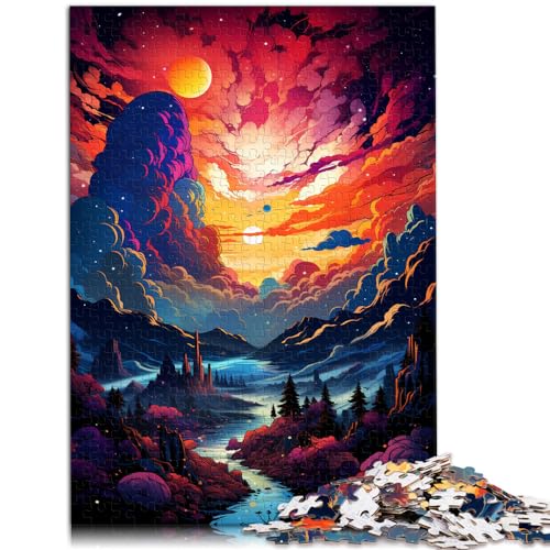 Spielzeug-Puzzle, farbenfrohes psychedelisches Traumland, 300-teiliges Puzzle, Holzpuzzle, Spielzeug-Puzzle, Lernspiele, Stressabbau-Puzzle, 300 Teile (26 x 38 cm) von LGNBTGM