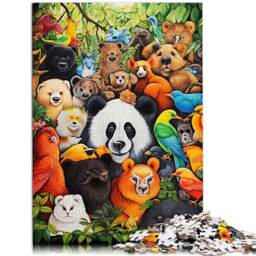 Spielzeug-Puzzle Afrikanische Tiere Puzzles für Erwachsene 1000 Puzzles Holzpuzzles Familienspiel Stressabbau Schwieriges Herausforderungspuzzle 1000 Teile (50 x 75 cm) von LGNBTGM