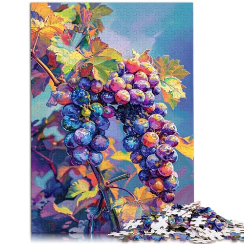 Spielzeug-Puzzle Bunte Psychedelia mit Mahonia-Trauben Puzzle 1000 Teile für Erwachsene Holzpuzzle Spielzeug Denkspiel 1000 Teile (50x75cm) von LGNBTGM