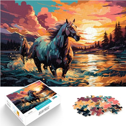 Spielzeug Puzzle Buntes Kunstpferd 1000 Teile Puzzle Spielzeug Holzpuzzle Spielzeug Puzzles Lernspiele Stressabbau Puzzles 1000 Teile (50x75cm) von LGNBTGM