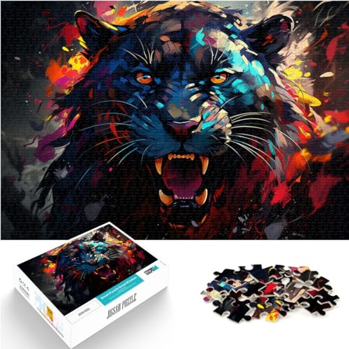 Spielzeug-Puzzle Fantasy-Farbkunst-Overlord-Leopard Puzzles 1000 Teile Holzpuzzles Spielzeug-Puzzles Lernspiele Stressabbau-Puzzles 1000 Teile (50 x 75 cm) von LGNBTGM