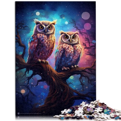 Spielzeug-Puzzle Galaxy Owl Puzzle für Erwachsene 1000 Teile Holzpuzzle Spielzeug Puzzle Lernspiele Stressabbau Puzzle 1000 Stück (50x75cm) von LGNBTGM