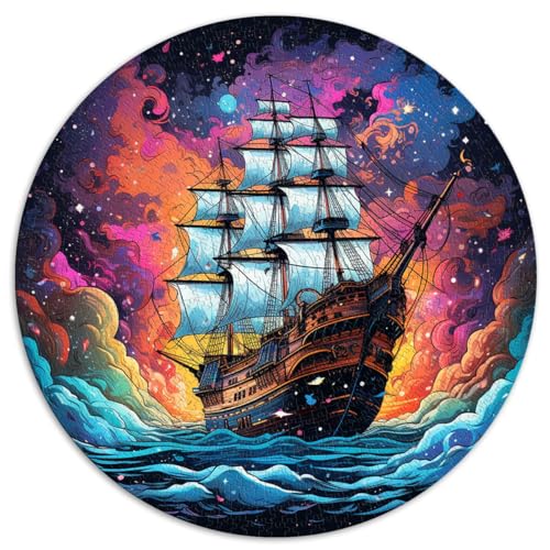 Spielzeug Puzzle Piratenboot bunt 1000 Teile Puzzle für Erwachsene Puzzle 26,5x26,5 Zoll Spiel Spielzeug für Familienpuzzle Geschenk Denkspiel von LGNBTGM