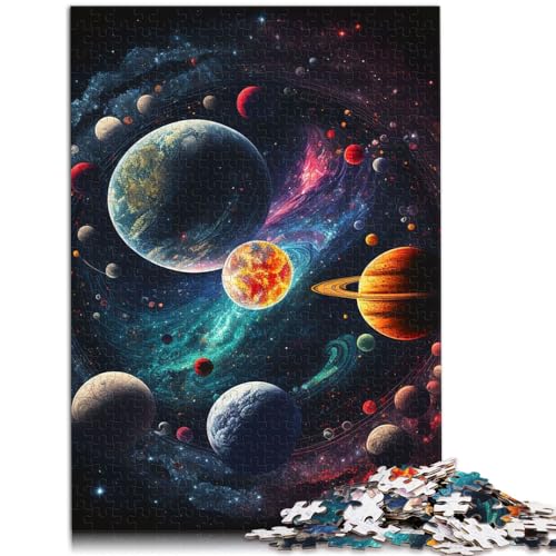 Spielzeug-Puzzle Sonnensystem Neon 1000 Teile Puzzle Holzpuzzle Spielzeug Puzzle Lernspiele Stressabbau Puzzle 1000 Teile (50x75cm) von LGNBTGM