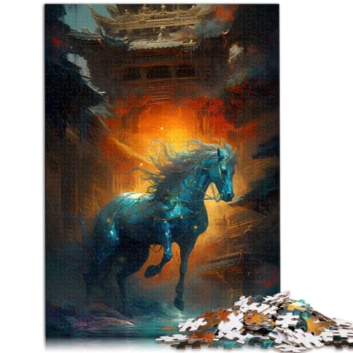 Spielzeug Puzzle Tier Pferd Erwachsene 1000 Teile Puzzle Geschenke Holzpuzzle Familienspiel Stressabbau Schwieriges Herausforderungspuzzle 1000 Teile (50x75cm) von LGNBTGM