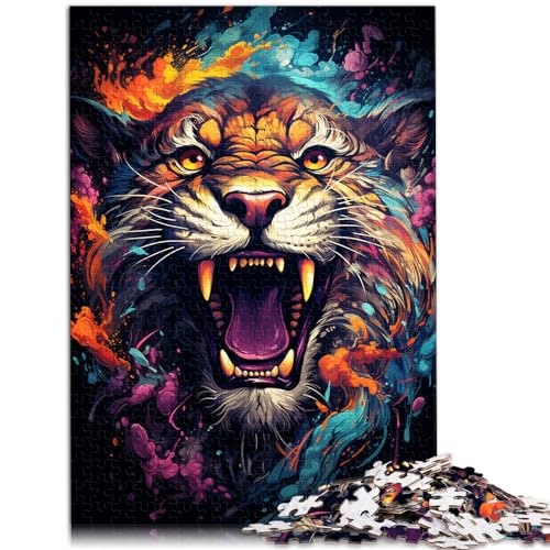 Spielzeug-Puzzle Wütender bunter Tiger 1000-teiliges Puzzle Holzpuzzle Jedes Teil ist einzigartig - Anspruchsvolles, unterhaltsames Familienspiel 1000 Teile (50 x 75 cm) von LGNBTGM