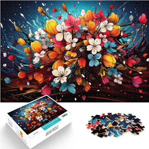 Spielzeug-Puzzle: Birnenblüten sind wunderschön und psychedelisch. Kunst-Puzzle für Erwachsene, 1000 Teile, Holzpuzzle für Erwachsene und Familien, 1000 Teile (50 x 75 cm) von LGNBTGM