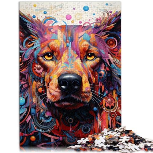 Spielzeugpuzzle Tier-Puzzle Bunte Hunde 500-teiliges Puzzle für Erwachsene Holzpuzzles Spaß für Aktivitäten zu Hause, Geburtstagsgeschenk, Reisegeschenke, 500 Teile (38 x 52 cm) von LGNBTGM