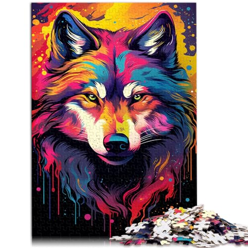 Straßenpuzzle, bunter Wolf, 1000 Teile, Puzzle für Erwachsene, Geschenke, Holzpuzzle, anspruchsvoll, Aber unterhaltsam und humorvoll, 1000 Teile (50 x 75 cm) von LGNBTGM