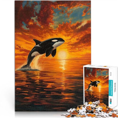 für Lernspiel-Herausforderungsspielzeug Orca Sonnenuntergang Ozean Szene Puzzle für Erwachsene 1000 Teile 26x38cm EIN Kunstwerk für Lernspiel-Herausforderungsspielzeug Orca Sonnenuntergang Ozean Szene Puzzle für Erwachsene 1000 Teile 26x38cm EIN Kunstwerk von LGNBTGM