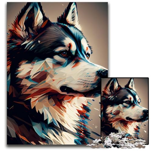 Puzzle für Erwachsene, 1000 Teile, Abstrakter Husky-Hund, Puzzle für Erwachsene, hochschwieriges Denkspiel für Jugendliche, 26x38cm Puzzle für Erwachsene, 1000 Teile, Abstrakter Husky-Hund, Puzzle für Erwachsene, hochschwieriges Denkspiel für Jugendliche, 26x38cm von LGSHENG