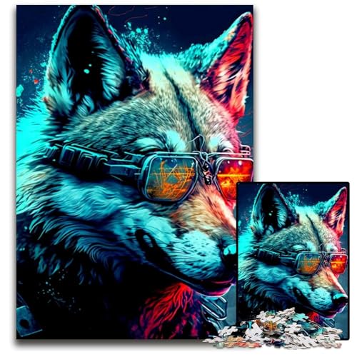 Wolf-Puzzle, 1000 Teile, Holzpuzzle für Erwachsene, anspruchsvolles Denkspiel, entspannendes Spielzeug für Teenager, 50x75cm Wolf-Puzzle, 1000 Teile, Holzpuzzle für Erwachsene, anspruchsvolles Denkspiel, entspannendes Spielzeug für Teenager, 50x75cm von LGSHENG