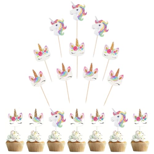 48 PCS Einhorn Tasse Kuchen Toppers Kuchen Topper Picks für Kinder Geburtstag Party Kuchen Dekoration 48 PCS Einhorn Tasse Kuchen Toppers Kuchen Topper Picks für Kinder Geburtstag Party Kuchen Dekoration von LGWJHCY