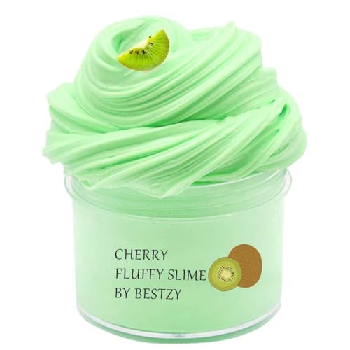 Fluffy Slime Kinder Selber Machen Grün Butter Slime Kit, Mit Keks und Zubehör für Fruchtschleim, Geschenk Mädchen Jungen Spielzeug,Cake Charms Enhalten Duftenden Putty von LGWJHCY