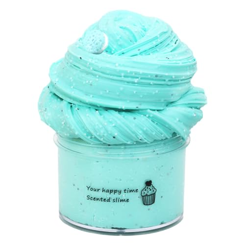 Fluffy Slime Kinder Selber Machen blau Butter Slime Kit, mit Keks und Zubehör für Fruchtschleim, Geschenk Mädchen Jungen Spielzeug, Cake Charms Enhalten Duftenden Putty von LGWJHCY