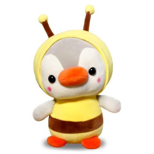 LGWJHCY 25cm Pinguin Stofftier Plüschtier, Bienen Outfit Süßem Kostüm Plüschtier, Weiches Pinguin Bienen PlüschKissen niedlich für Familie und Freunde Geburtstagsgeschenk von LGWJHCY