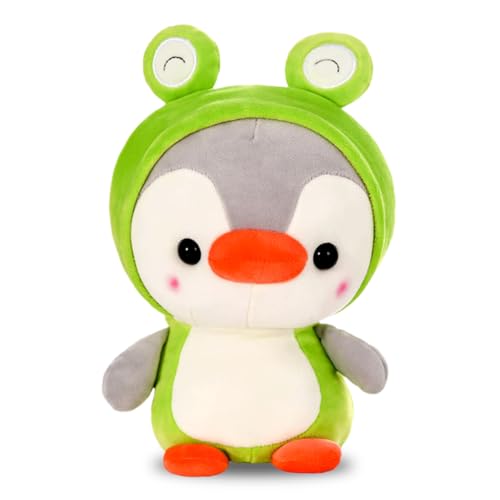 LGWJHCY 25cm Pinguin Stofftier Plüschtier, Frosch Kostüm Pinguin Plushie, Pinguin Stofftier Schmusetier Geschenk, für Familie und Freunde Weihnachten Geburtstagsgeschenk von LGWJHCY