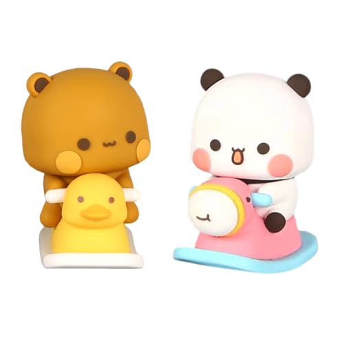 LGWJHCY 2PCS Bär Ornamente, Cartoon Ornamente, Cute PVC Bär Modell, Süße Desktop Tier Ornamente, Kuchen Dekoration, Heimdekoration, Geschenk für Kinder von LGWJHCY