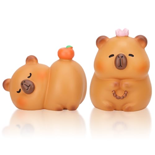 LGWJHCY 2PCS Meerschweinchen Ornamente, Cartoon Ornamente, Cute Harz Meerschweinchen Modell,Süße Desktop Tier Ornamente, Kuchen Dekoration, Heimdekoration, Geschenk für Kinder von LGWJHCY