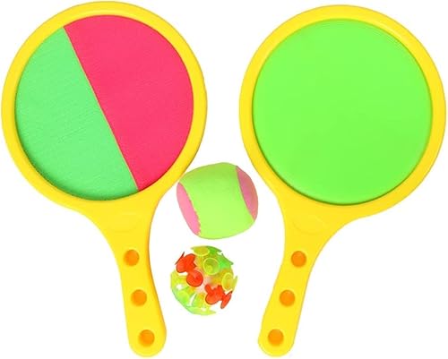 LGWJHCY 4PCS Klettballspiel für Kinder, Klettball Strandspielzeug mit 2 Schläger, 2 Bälle, Paddle Catch Ball Set für Party Garten Innen und Außen (Rosa+Schwarz) von LGWJHCY