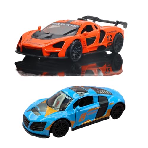 LGWJHCY Alloy Sports Car,1:43 Alloy Racing Car Model, 2pcs Pull Back Vehicles Toy Car, Racing Toy, Alloy Toy Car, Kids Pull Back Vehicles Toy Car for Toddlers Kids von LGWJHCY