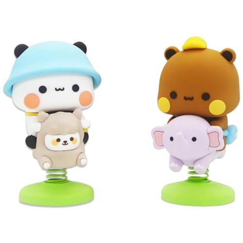 LGWJHCY Bubu Dudu Wobble Figure, Mini Bubu Dudu Decorations Toy, Personalised Car Swing Toy, Bubu Dudu Panda Car Decorations, Office Desktop Decorations - Pack of 2 von LGWJHCY