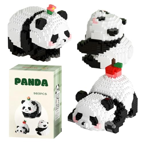 LGWJHCY Cute Panda Bricks, 3-in-1 Panda Building Blocks Set, Animal Building Block Set, Mini Animals Building Blocks Set, Gifts for Children von LGWJHCY