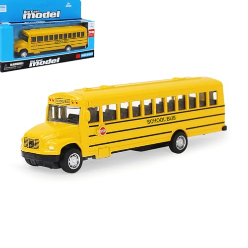 LGWJHCY Inertia Bus Car,Bus Toy, Pull Back Car Cars Toy, School Bus Toy, Die-Cast Car, Alloy Body Durable, Children's Toy Car for Children von LGWJHCY